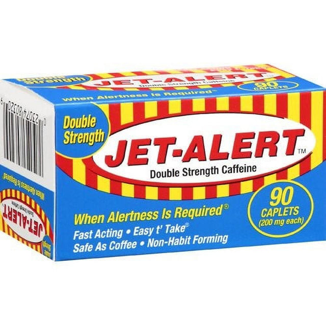 Jet-Alert Double Strength Caffeine 200 Mg Caplets, 90 Ct