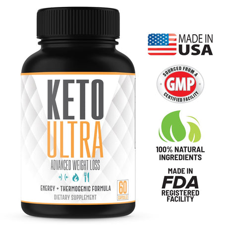 Keto Ultra – Powerful Keto Diet Pills –– Supports Weight Loss, Fat Burn, Energy & Focus – Built for the Keto Diet – Great for Keto Beginners – 3 Month – Made in the USA