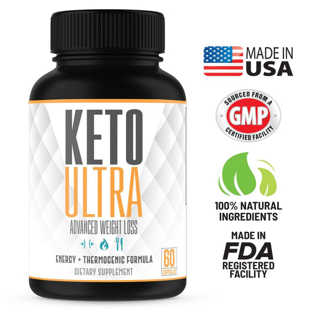 Keto Ultra – Powerful Keto Diet Pills –– Supports Weight Loss, Fat Burn, Energy & Focus – Built for the Keto Diet – Great for Keto Beginners – 3 Month – Made in the USA