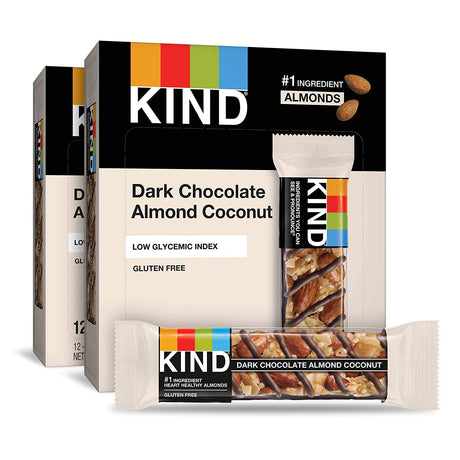 KIND Bars, Dark Chocolate Almond & Coconut, Healthy Snacks, Gluten Free, 24 Count