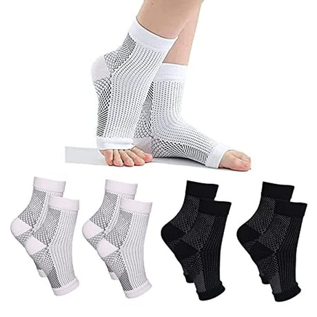 4 Pairs Neuropathy Socks for Women and Men - Soothe Relief Socks for Plantar Fasciitis - Ankle Compression Socks