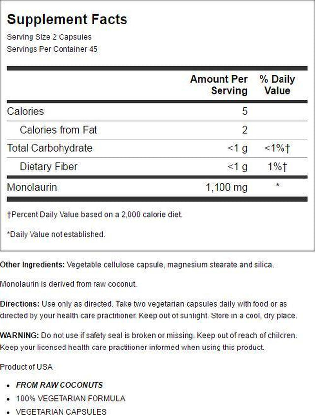 Health from the Sun Monolaurin - 1 Each - 90 Vcap