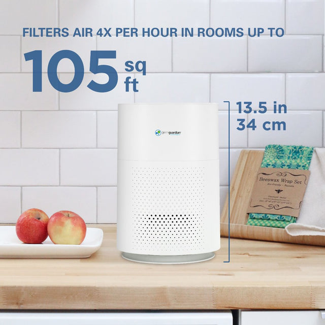 Germguardian Air Purifier with HEPA Pure Filter Removes Odors, Mold, 105 Sq. Ft, AC4200W, White