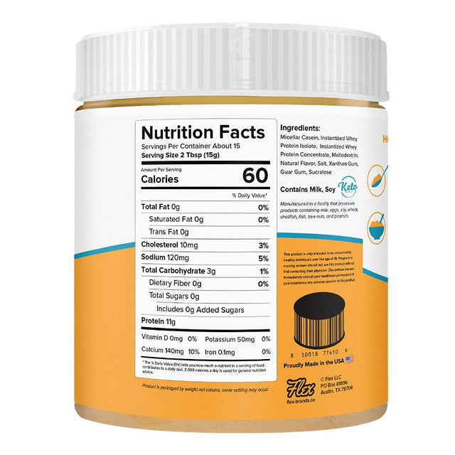 Flexible Dieting Lifestyle Whey Protein Cookie Butter Powder - Salted Caramel | Keto-Friendly, Low Carb, Sugar-Free, Gluten-Free | Easy to Mix, Bake and Spread | 7.9Oz