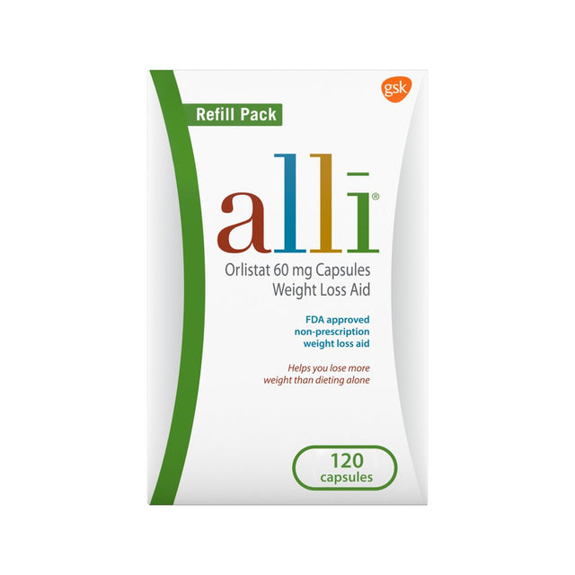 Alli Orlistat Diet Weight Loss Supplement Pills, 60 Mg, 120 Ct
