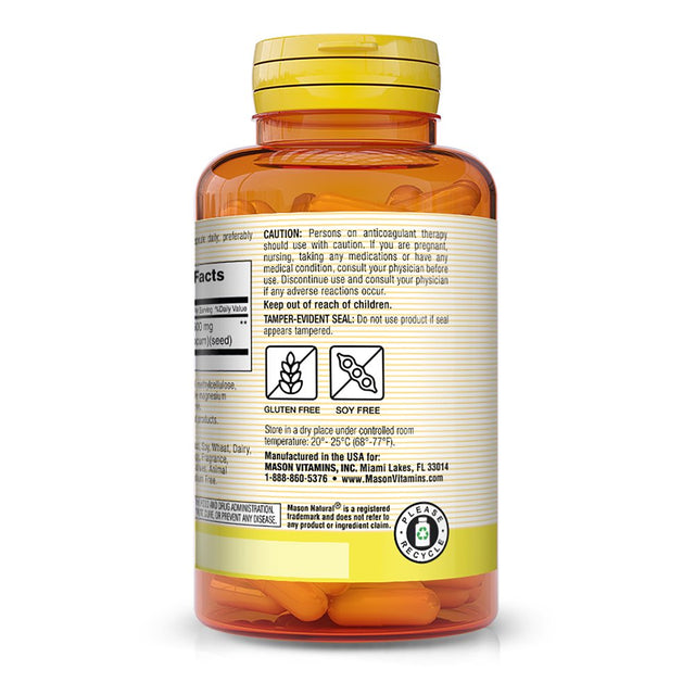 Mason Natural Whole Herb Fenugreek 500 Mg - Supports Overall Health, Herbal Supplement, 90 Capsules