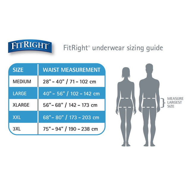 Fitright Adult Ultra Protective Underwear, 20 Ct, Heavy Absorbency, Medium 28"-40"