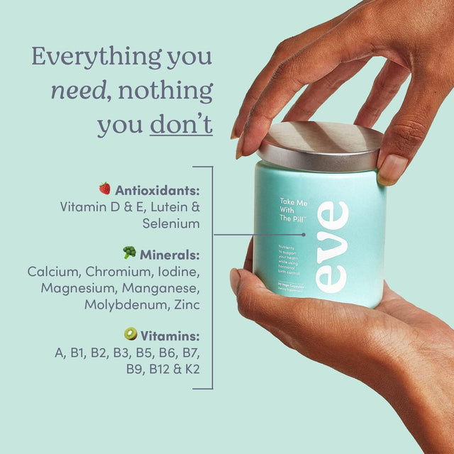 Eve Take Me with the Pill | Birth Control Cleanse Supplement for Women | Supports Fertility, Replenishes Nutrients Depleted by Birth Control | 90 Vege Capsules (30 Day Supply)