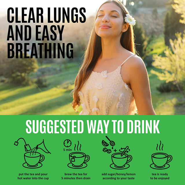10-Day Organic Lung Detox Tea for Respiratory Support,