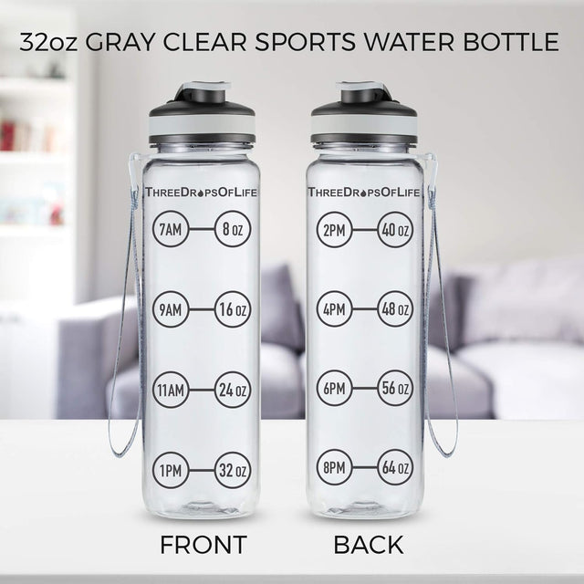 32Oz Hydration Tracking Water Bottles, Tritan BPA Free