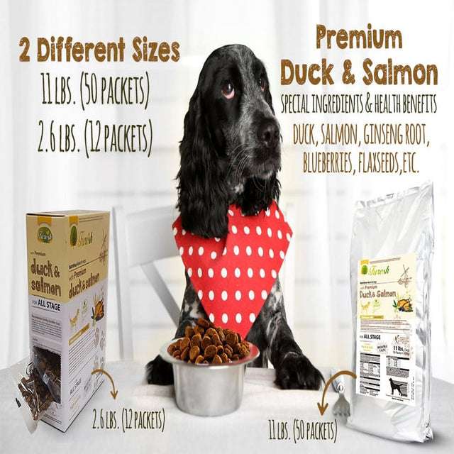 Alpha Dog Series All Natural Limited Ingredients Premium Dry Dog Food Kibble, Duck and Salmon Recipe, Complete Balanced Health, for Puppies and Small and Medium Breed Dogs, (All Stages) 11-Pound Bag