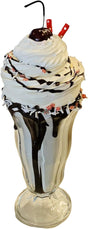 Fake Cupcakes & Cake – Artificial for Display – Faux Decorations for Home & Kitchen - Fake Food Desserts - Fake Milkshake Chocolate Peppermint Crazishake Tall Glass Parfait