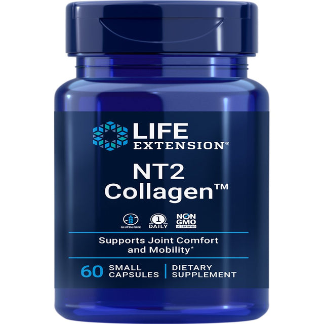 Life Extension NT2 Collagen™, 40 Mg - Joint Health Supplement Supports Joint Comfort & Mobility - Gluten-Free, Non-Gmo - 60 Small Capsules (2-Month Supply)