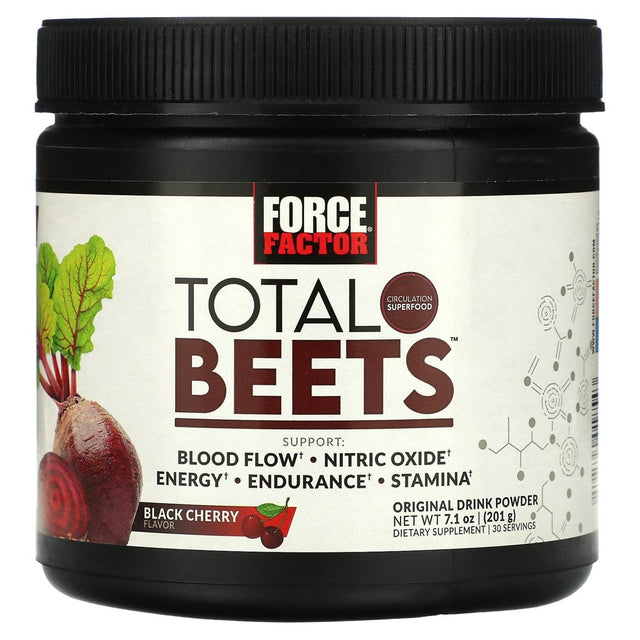 Force Factor Total Beets, Original Drink Powder, Black Cherry, 7.1 Oz (201 G)