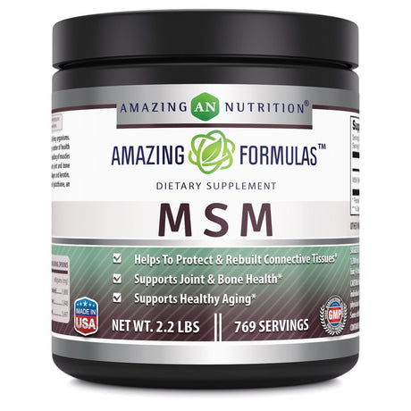 Amazing Formulas MSM Dietary Supplement Powder - 2.2 Lbs - Approx 769 Servings - Methylsulfonylmethane Powder Supports Bone Health Protects Tissues Supports Healthy Ageing