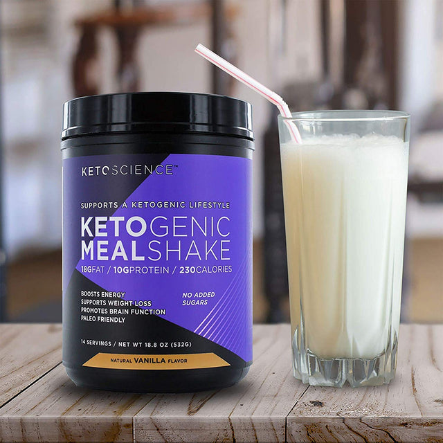 Keto Science Ketogenic Meal Shake, Vanilla, 18.8 Oz (Pack of 2)