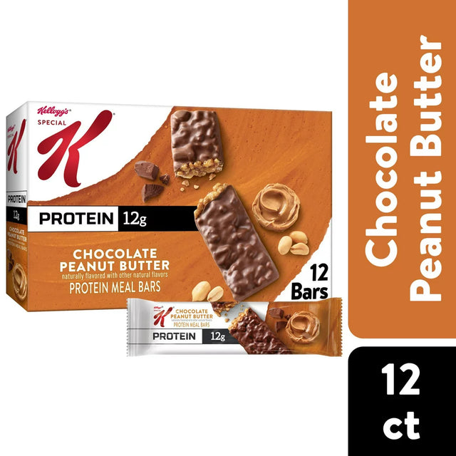 Kellogg'S Special K Chocolate Peanut Butter Chewy Protein Meal Bars, Ready-To-Eat, 19 Oz, 12 Count