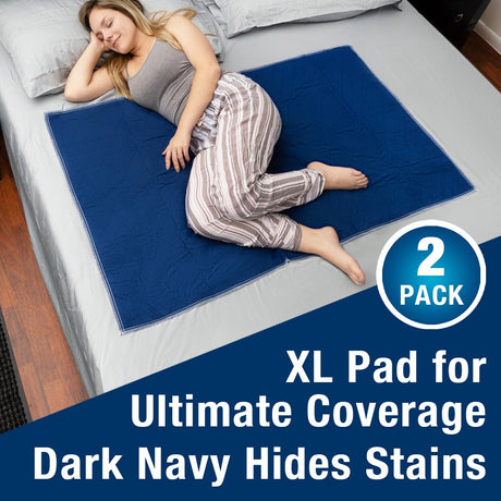 Inspire Waterproof Mattress Pad Protector, Dark Colored to Hide Stains, Extra Large 34" X 54" Quilted, Washable, Reusable under Pad, Bed Pad for Incontinence for Adults and Kids, 2 Pack