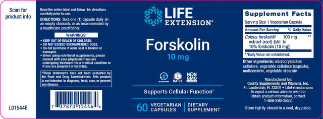 Forskolin 10 Mg 60 Vegetarian Capsules - 2 Pack