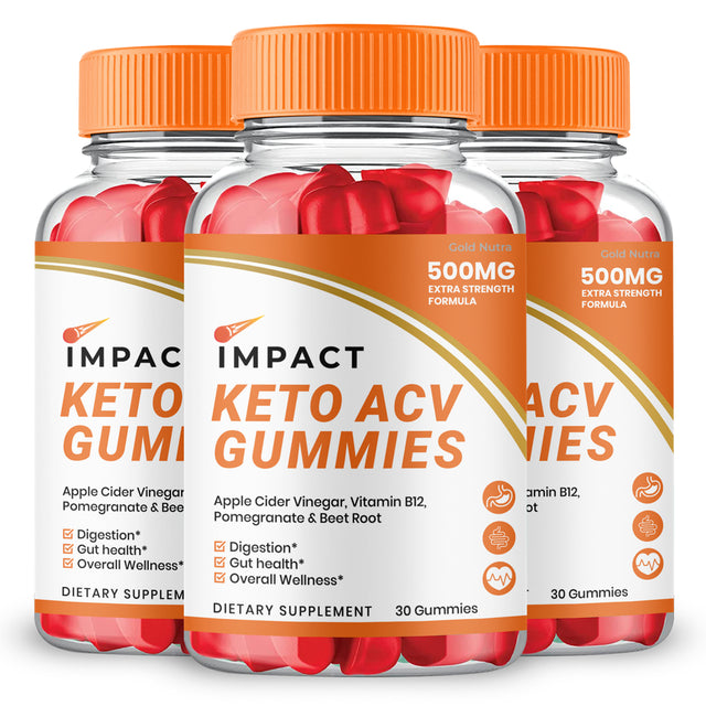Impact Keto ACV Gummies, Official Advanced Powerful Formula, Maximum Strength (3 Pack)
