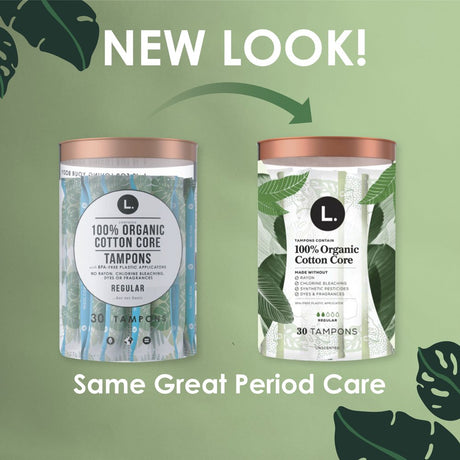 L. Organic Cotton Tampons - Regular Absorbency, 30 Ct