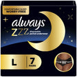 Always ZZZ Overnight Disposable Period Underwear Size L, 7 Count