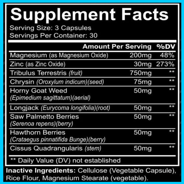 Alphafx Advanced Testosterone Booster Estrogen Blocker Supplement for Men - Libido Support with Tribulus Terrestris, Increased Energy, Stamina, Strength - 180 Capsules (2-Pack)