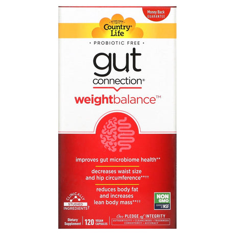 Gut Connection, Weight Balance, 120 Vegan Capsules, Country Life