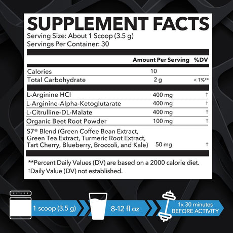 Havasu Nutrition L-Arginine Protein Builder Supplement Powder with Nitric Oxide, 3.7Oz