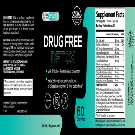 5 Pack Free Detox, Extra Strength Blend of Digestive Enzymes & Liver Detox-60 Capsules X5