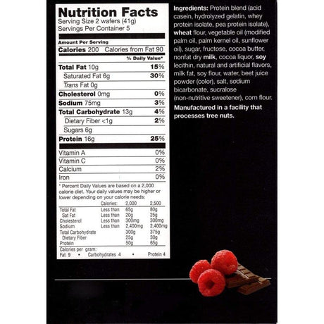 Protiwise - Diet Protein Wafer | Chocolate Raspberry | 5/Box (10 Wafers - 2 Pack Box) | Weight Loss, KETO Diet Friendly, Hunger Control Snack | Low Calorie, Low Carb, Low Sugar