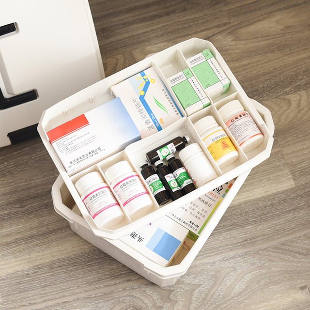 Jiaroswwei Portable Plastic Home Medicine Case Health Care Drug First Aid Kit Storage Box Pill Organizer