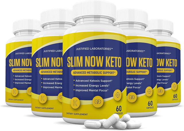 (5 Pack) Slim Now Keto Maxx Pills Includes Apple Cider Vinegar Gobhb Exogenous Ketones Advanced Ketogenic Supplement Ketosis Support for Men Women 300 Capsules
