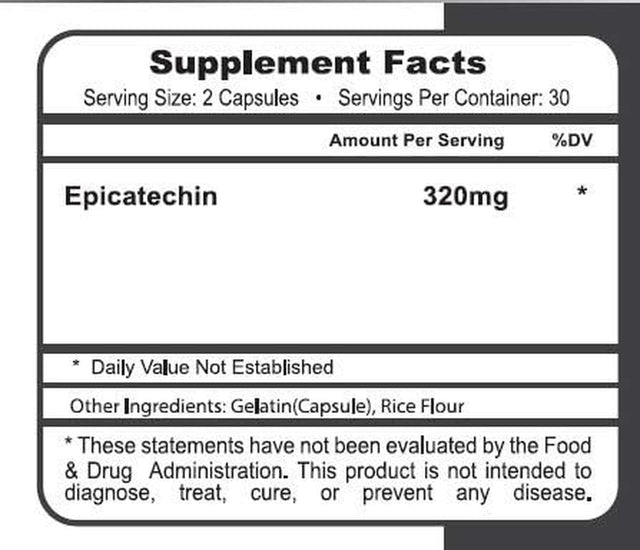 Extreme EPICATECHIN-320MG EPICATECHIN-60 Capsules!-Lean Mass Gains-Increase Performance-Increase Protein Synthesis-Lose Fat