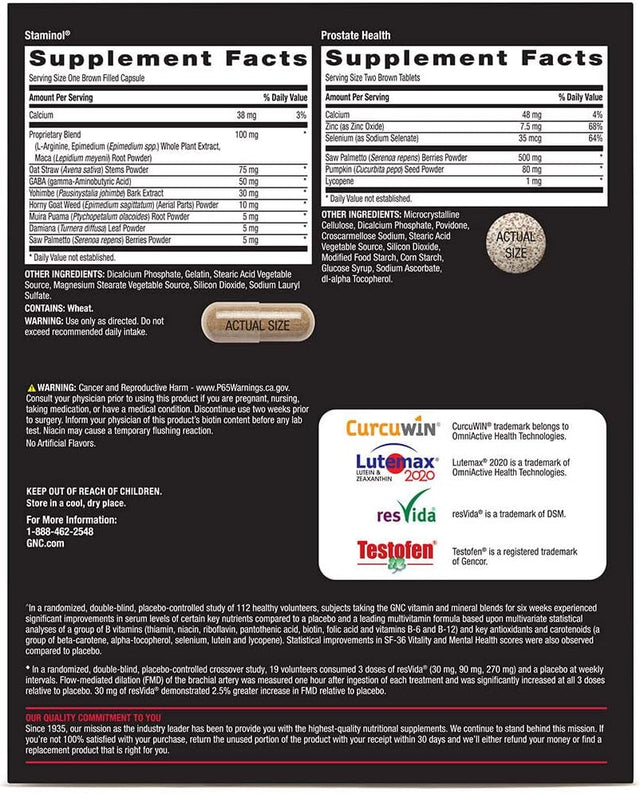 GNC Mega Men Healthy Testosterone Vitapak Program - 30 Vitapaks