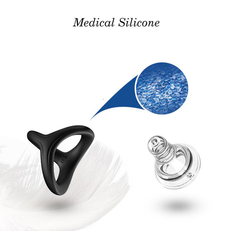 Imimi 3 in 1 Super Soft Silicone Penis Ring Erection Enhancement Toy