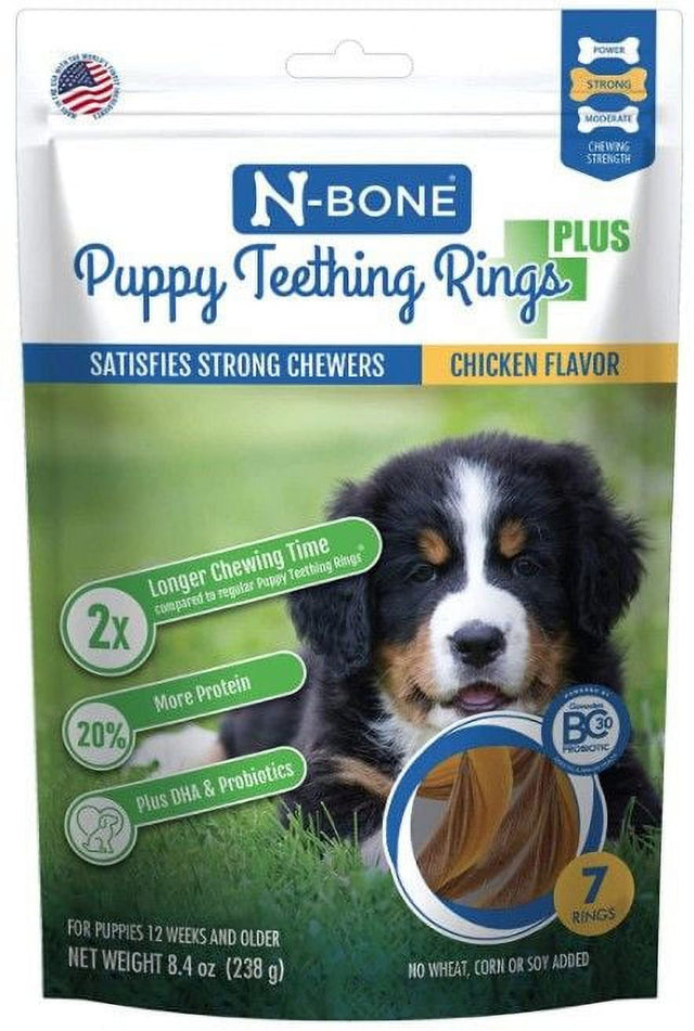 N-Bone N-Bone Puppy Teething Rings plus Chicken Flavor 7 Count Pack of 2