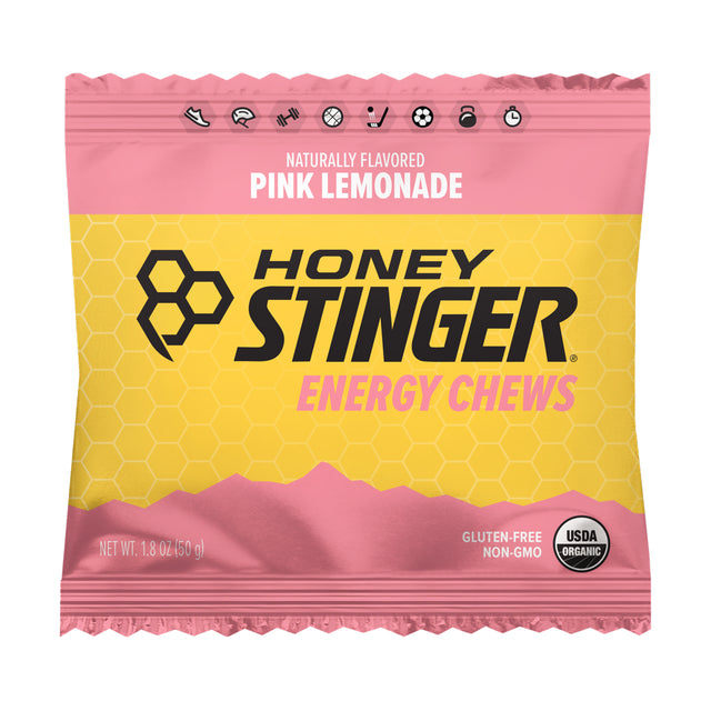 Honey Stinger Organic Energy Chew, Pink Lemonade, 1.8 Oz, 12 Ct