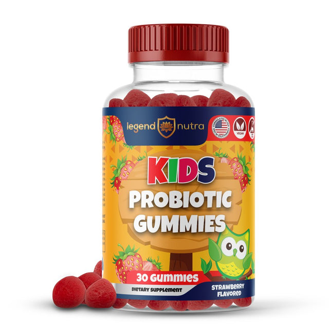 Kids Probiotic Gummy 2.5 Billion CFU Strawberry Flavored 30 Gummies Digestive Support Legend Nutra