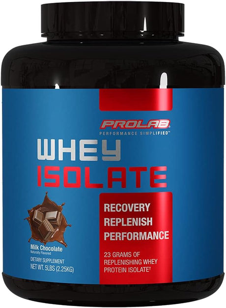 PROLAB Whey Isolate - Ultra Pure, Fast Absorbing Premium Grade Protein to Support Lean Muscle Growth - 23 Grams of Protein per Scoop - Fuels Post Performance Replenishment - NEW (Milk Chocolate, 5 LB)