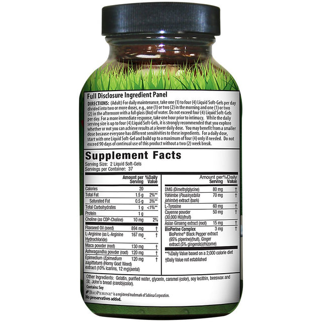 Irwin Naturals L-Arginine + Horny Goat Weed 75 Sgels