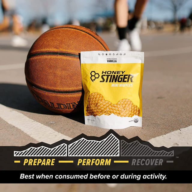 Honey Stinger, Organic Healthy Snack Mini Waffles, Vanilla, 5.3 Oz Bag