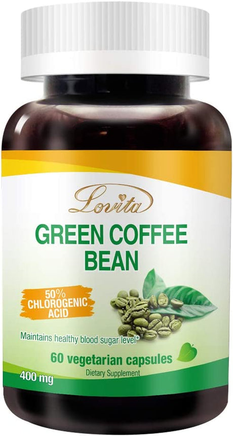High-Potency Green Coffee Bean Extract: 1600Mg Equivalent, 50% Chlorogenic Acid for Natural Antioxidant & Size-Reduction Support - Vegan-Friendly, 60 Veggie Capsules