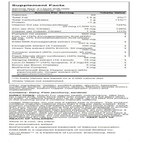 Irwin Naturals Testosterone up Prostate Defense, Dual-Action, 60 Liquid Soft-Gels