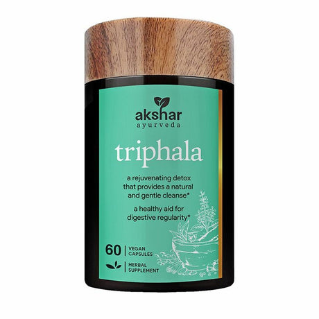 AKSHAR AYURVEDA Triphala Capsules Colon Cleanse & Digestive Supplement, 60 Count