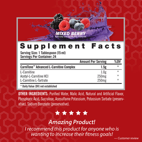 Isatori L-Concentrated Liquid Fat Burner and Metabolism Activator - Fat Loss Fr Health and Fitness - Keto Friendly Weight Loss - Stimulant Free - Mixed Berry 1500Mg (24 Servings)