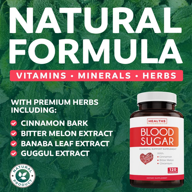 Healths Harmony Balance plus (120 Capsules) Helps Support Blood Glucose Levels Already in the Normal Range - Multi Vitamin, Mineral, and Herb Supplement