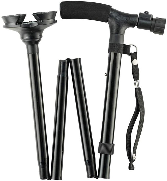 All Terrain LED Folding Walking Cane Walking Stick - 6 Ultra Bright Built-In LED