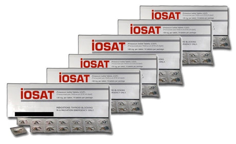 IOSAT KI Potassium Iodide Tablets 130 MG X 14 Tablets Pack / Expiry Year 2032 / FDA Approved - Pack of 1