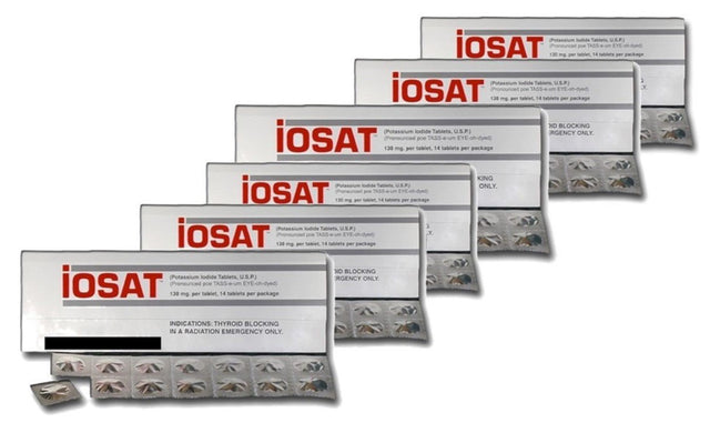 IOSAT KI Potassium Iodide Tablets 130 MG X 14 Tablets Pack / Expiry Year 2032 / FDA Approved - Pack of 1